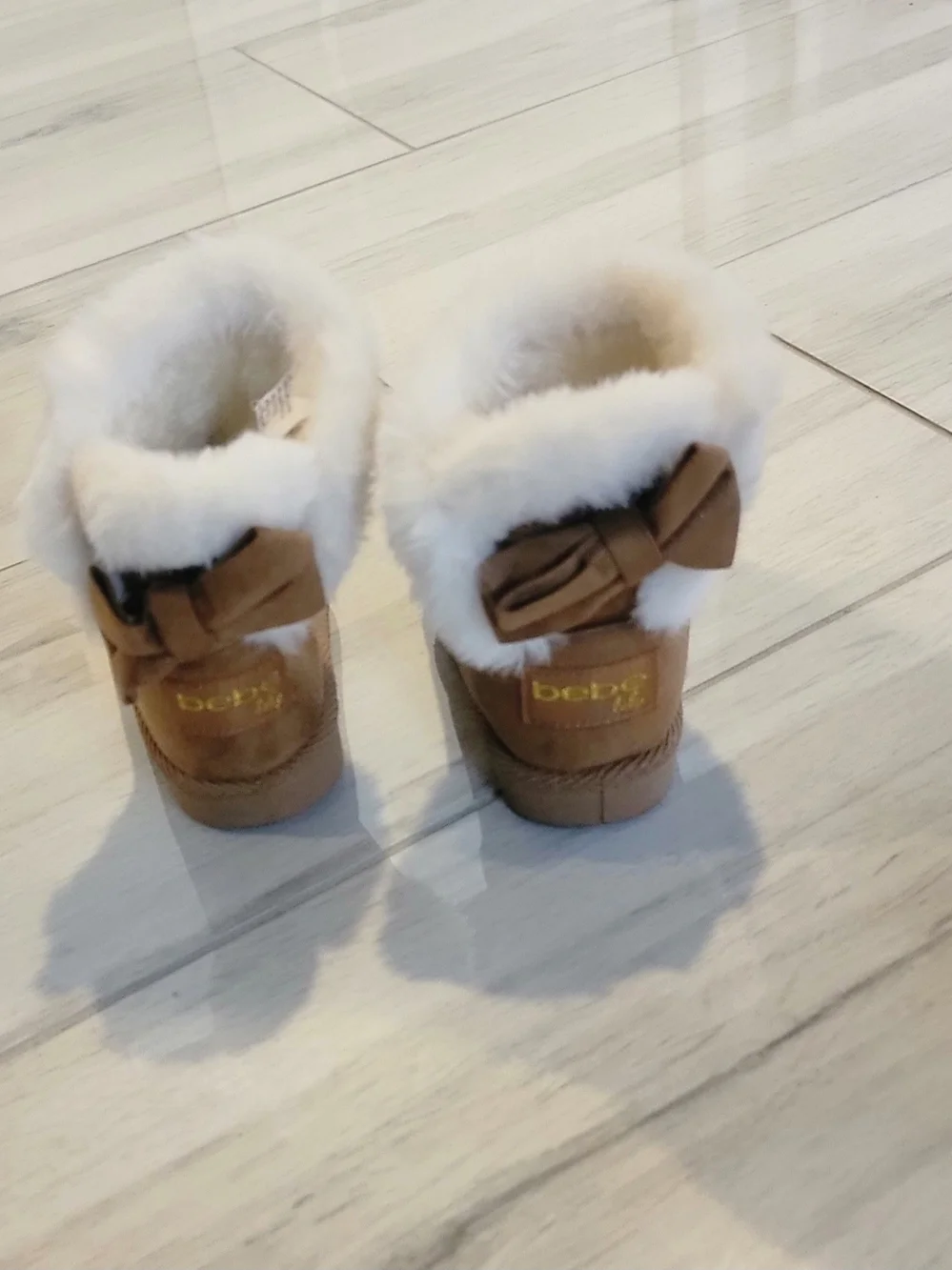 Tan Faux-Shearling Kids Boots
